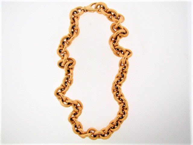 Thick Oval Link 14K Solid Gold Italian Chain Link Bracelet 