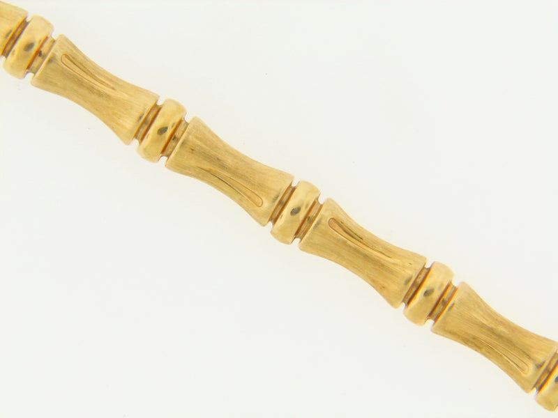 18K YELLOW GOLD BAMBOO FORM LINK BRACELET | 18 Karat Appraisers | Beverly Hills, CA | Fine Jewelry