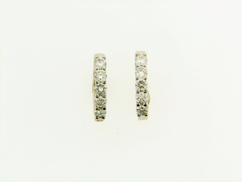 Platinum Diamond Half-Hoop Earrings | 18 Karat Appraisers | Beverly Hills, CA | Fine Jewelry