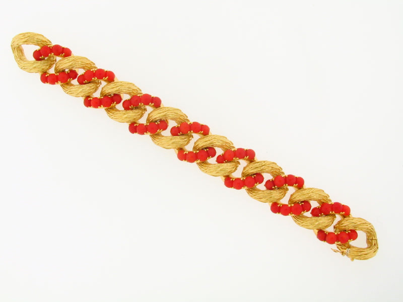 18K-YG CORAL BEAD BRACELET