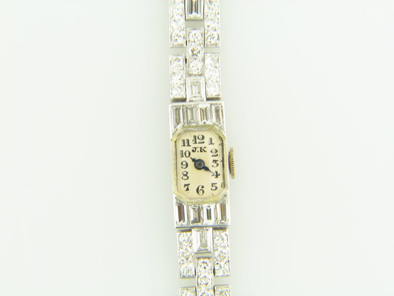 Art Deco, Platinum and 18K White Gold, Diamond Wristwatch