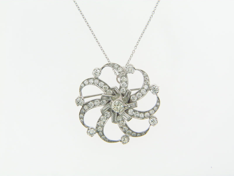 Platinum Diamond Pendant / Brooch | 18 Karat Appraisers | Beverly Hills, CA | Fine Jewelry