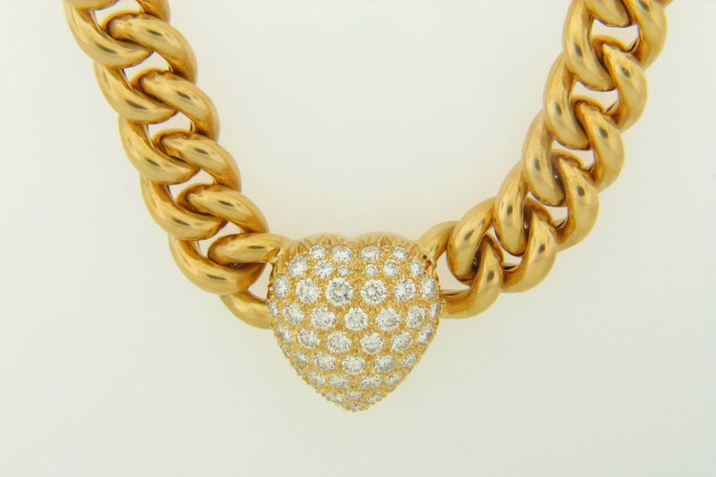 18K YELLOW GOLD DIAMOND HEART NECKLACE | 18 Karat Appraisers | Beverly Hills, CA | Fine Jewelry