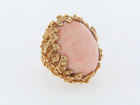 18K-YG PINK CORAL RING