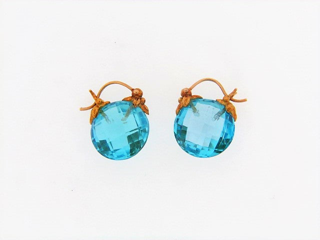 22K-YG BLUE TOPAZ EARRINGS | 18 Karat Appraisers | Beverly Hills, CA | Fine Jewelry