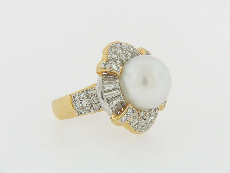 18K YELLOW GOLD PEARL AND DIAMOND RING | 18 Karat Appraisers | Beverly Hills, CA | Fine Jewelry