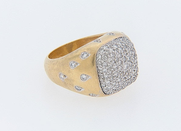 14K-YG DIAMOND PAVE RING