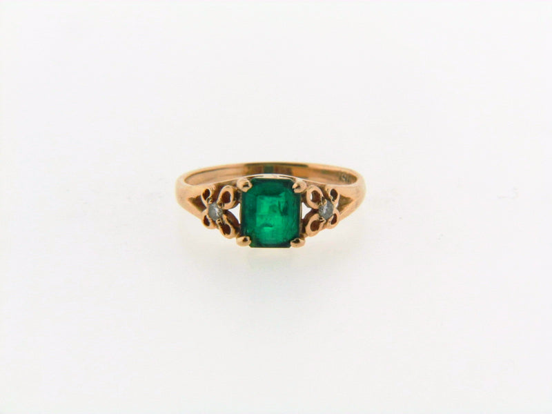 14K Yellow Gold Emerald and Diamond Ring | 18 Karat Appraisers | Beverly Hills, CA | Fine Jewelry