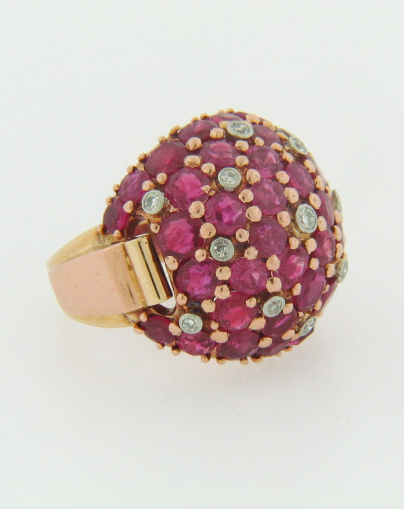 18K YELLOW AND ROSE GOLD RUBY AND DIAMOND RING | 18 Karat Appraisers | Beverly Hills, CA | Fine Jewelry