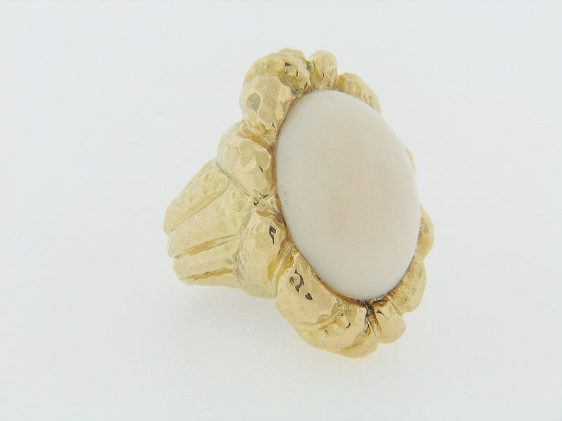 18K YELLOW GOLD WHITE CORAL RING | 18 Karat Appraisers | Beverly Hills, CA | Fine Jewelry