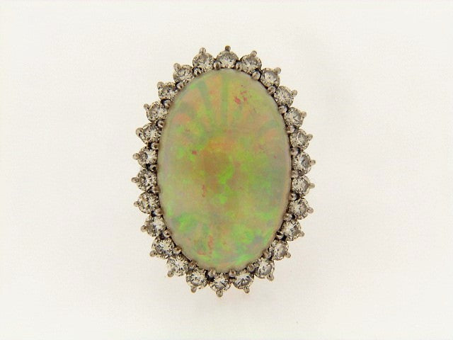 18K-WG OPAL AND DIAMOND RING | 18 Karat Appraisers | Beverly Hills, CA | Fine Jewelry