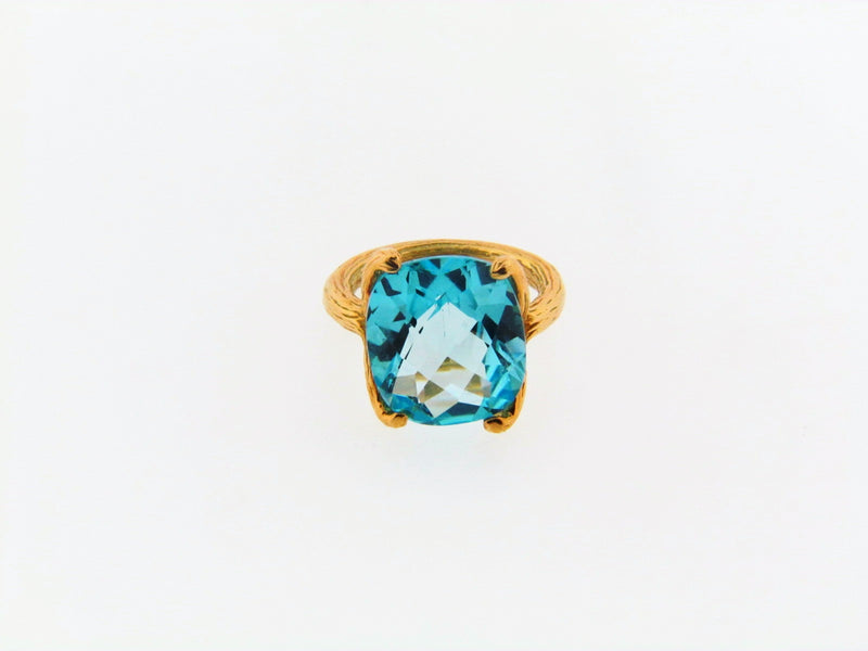 22K Yellow Gold Blue Topaz Ring