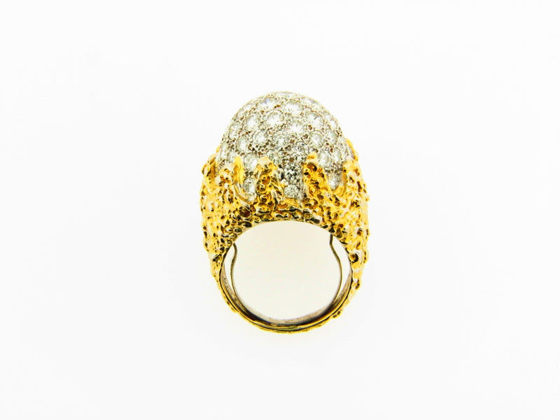 18K Yellow Gold Diamond Bombe Ring | 18 Karat Appraisers | Beverly Hills, CA | Fine Jewelry