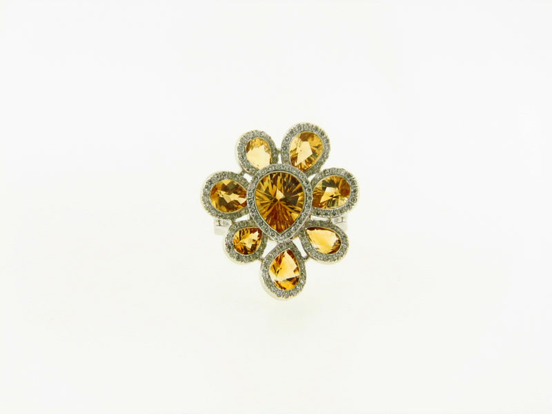 14K White Gold Citrine and Diamond Ring | 18 Karat Appraisers | Beverly Hills, CA | Fine Jewelry