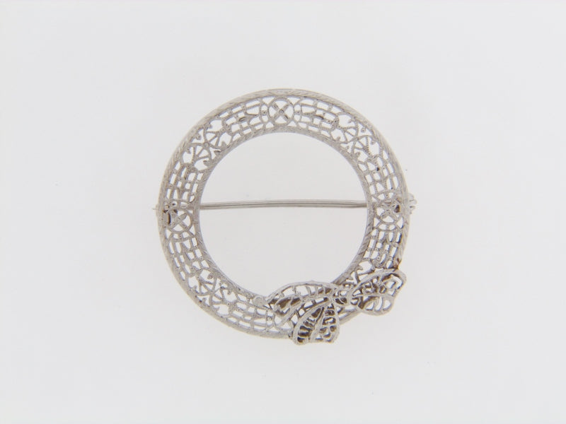 10K-WG CIRCULAR BROOCH | 18 Karat Appraisers | Beverly Hills, CA | Fine Jewelry