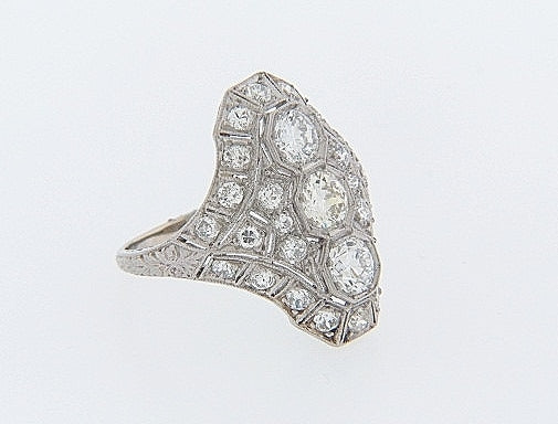 PLATINUM DIAMOND FILIGREE RING | 18 Karat Appraisers | Beverly Hills, CA | Fine Jewelry