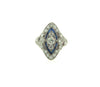 Art Deco, Platinum Diamond and Sapphire Ring