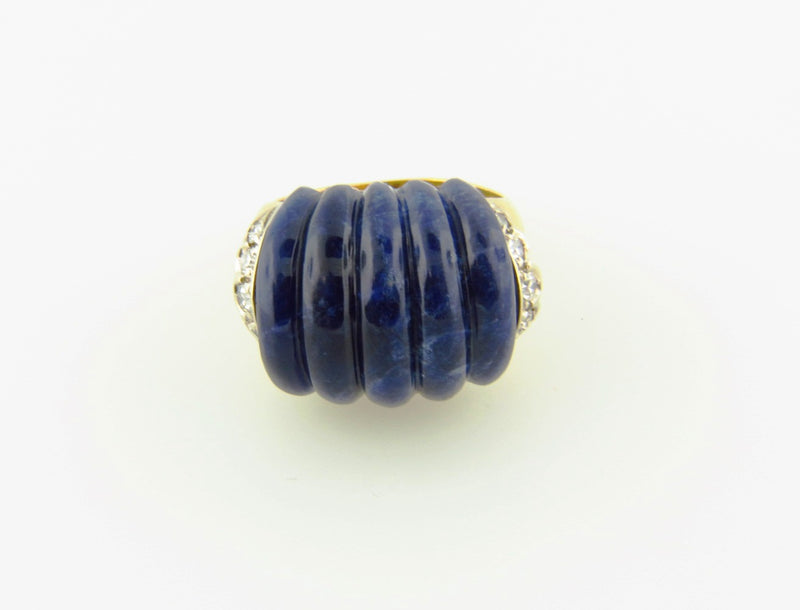 18K Yellow Gold, Lapis Lazuli and Diamond Ring | 18 Karat Appraisers | Beverly Hills, CA | Fine Jewelry