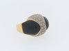 18K-YG BLACK ONYX AND DIAMOND BOMBE RING