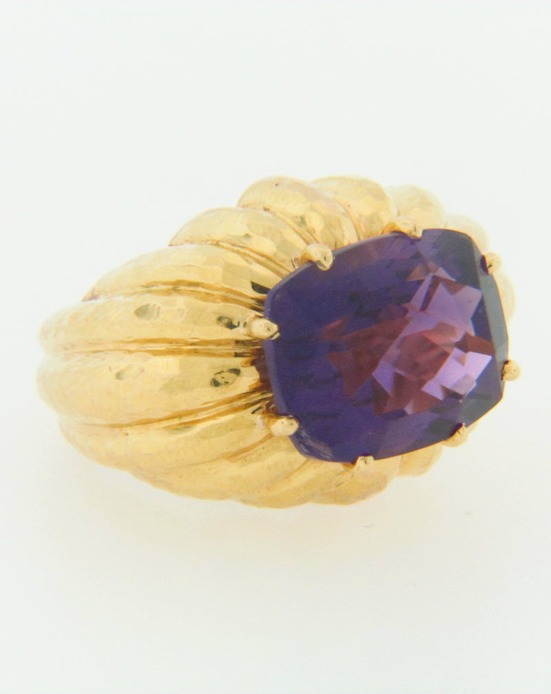 18K YELLOW GOLD AMETHYST RING | 18 Karat Appraisers | Beverly Hills, CA | Fine Jewelry