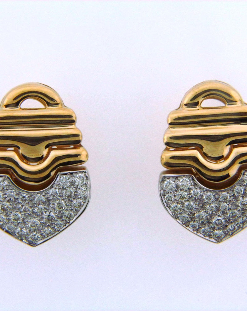 18K Yellow and White Gold Diamond Earrings | 18 Karat Appraisers | Beverly Hills, CA | Fine Jewelry