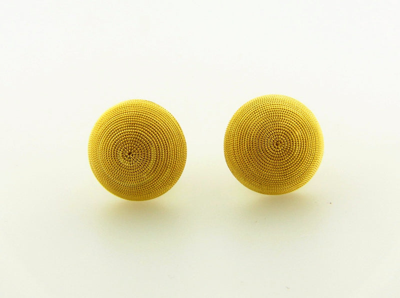 18K Yellow Gold, Button Earrings | 18 Karat Appraisers | Beverly Hills, CA | Fine Jewelry