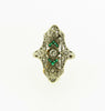 Art Deco 18K White Gold, Diamond Filigree Ring