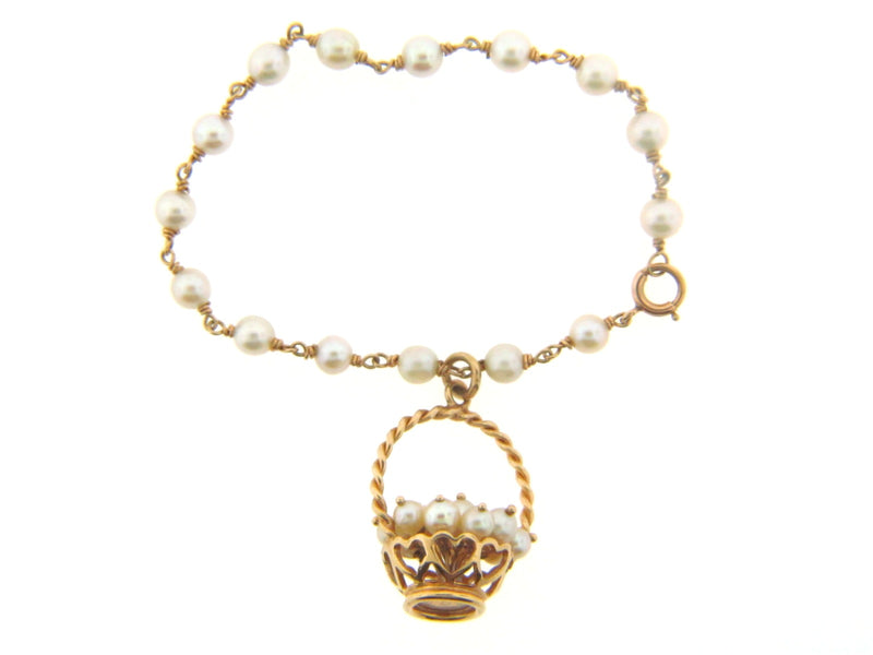 14K Yellow Gold and Pearl Bracelet | 18 Karat Appraisers | Beverly Hills, CA | Fine Jewelry