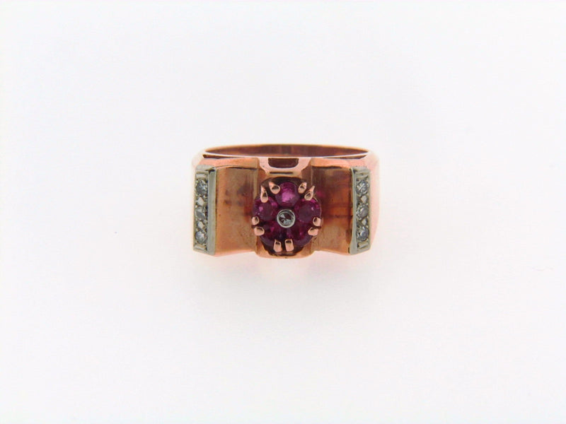 14K Rose Gold Ruby and Diamond Ring | 18 Karat Appraisers | Beverly Hills, CA | Fine Jewelry