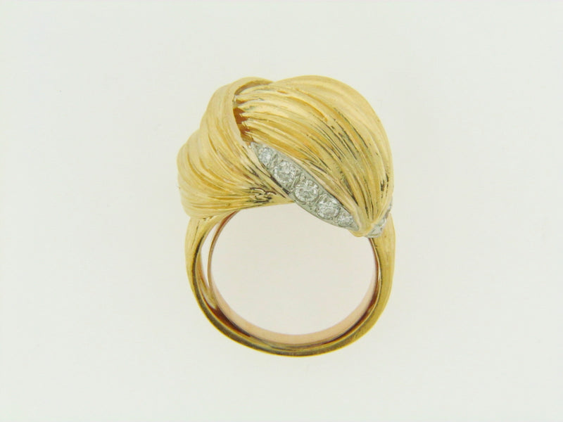 18K YELLOW GOLD DIAMOND KNOT RING | 18 Karat Appraisers | Beverly Hills, CA | Fine Jewelry