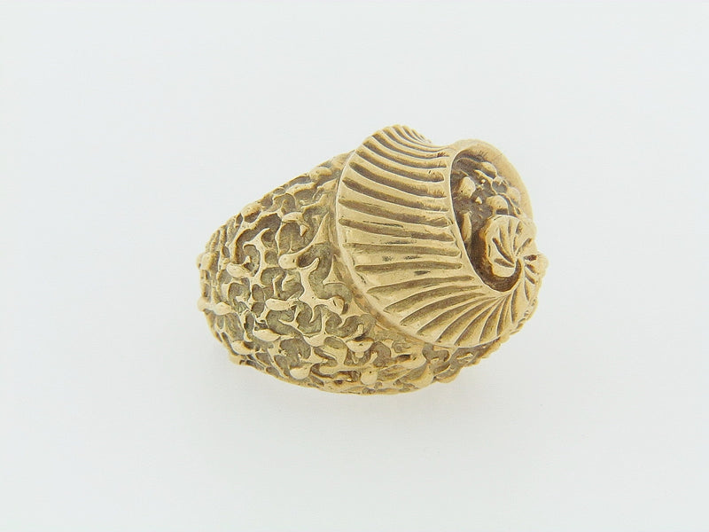 18K YELLOW GOLD SHELL DESIGN RING | 18 Karat Appraisers | Beverly Hills, CA | Fine Jewelry