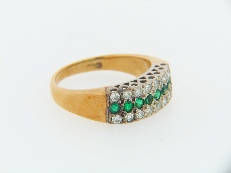 18K GOLD DIAMOND AND EMERALD RING | 18 Karat Appraisers | Beverly Hills, CA | Fine Jewelry