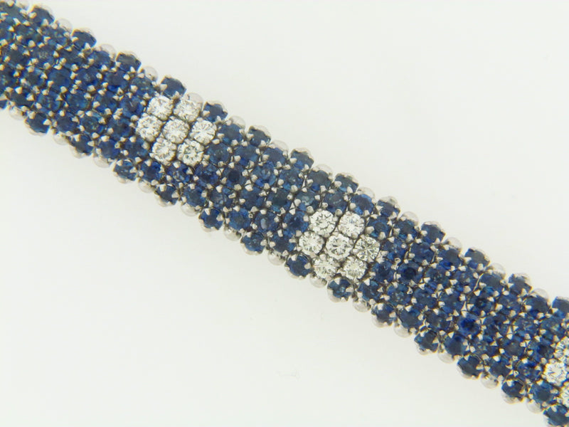 18K WHITE GOLD SAPPHIRE AND DIAMOND BRACELET | 18 Karat Appraisers | Beverly Hills, CA | Fine Jewelry