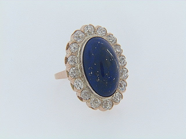 14K-WG LAPIS LAZULI AND DIAMOND RING | 18 Karat Appraisers | Beverly Hills, CA | Fine Jewelry