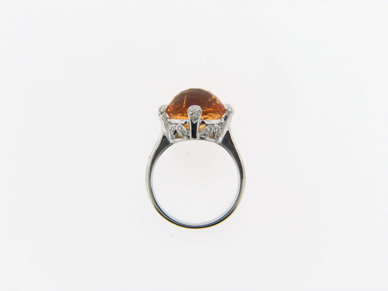 18K White Gold Citrine and Diamond Ring | 18 Karat Appraisers | Beverly Hills, CA | Fine Jewelry