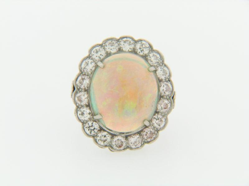 PLATINUM OPAL AND DIAMOND RING | 18 Karat Appraisers | Beverly Hills, CA | Fine Jewelry