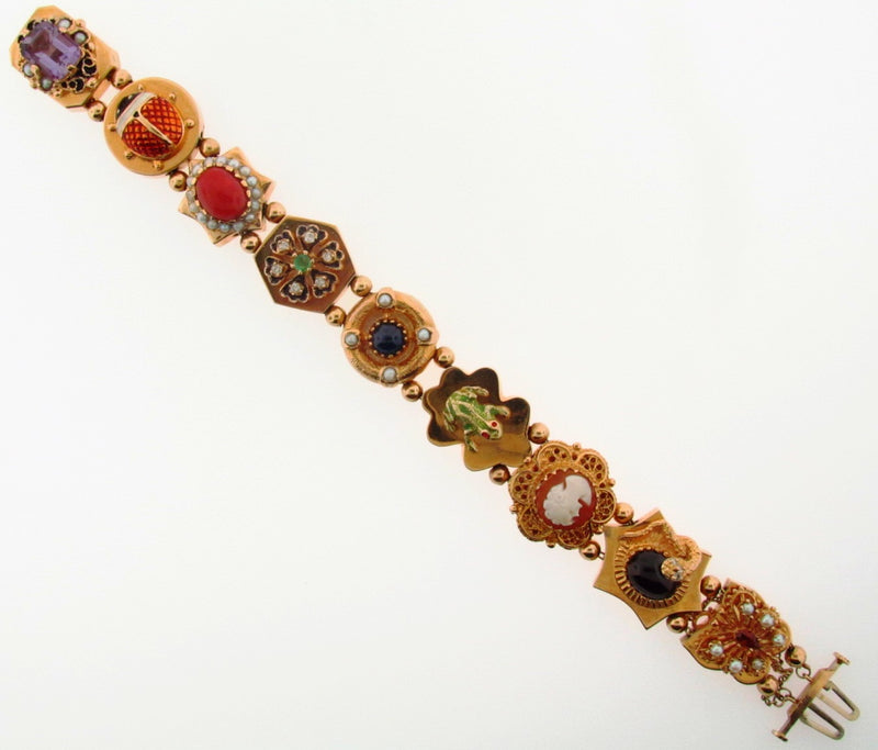 Victorian, 14K Yellow Gold Enamel Bracelet | 18 Karat Appraisers | Beverly Hills, CA | Fine Jewelry