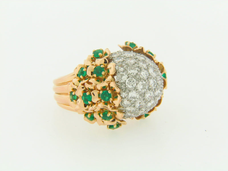 18K YELLOW GOLD DIAMOND AND EMERALD RING | 18 Karat Appraisers | Beverly Hills, CA | Fine Jewelry