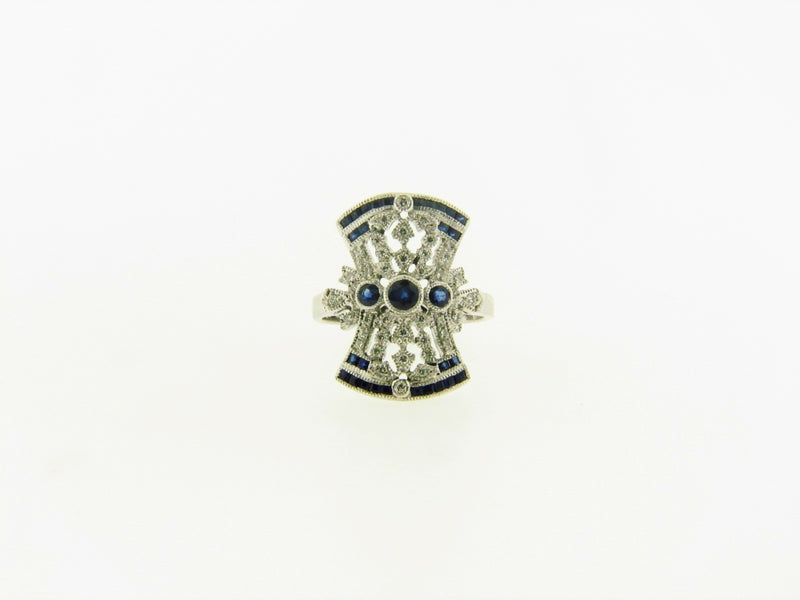 18K White Gold Sapphire and Diamond Ring | 18 Karat Appraisers | Beverly Hills, CA | Fine Jewelry