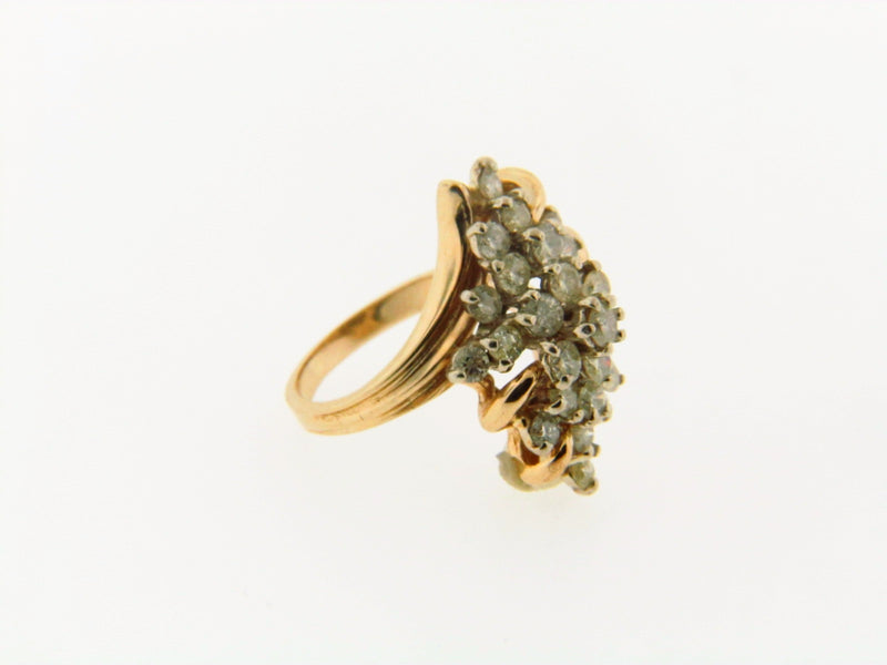 14K Yellow Gold Diamond Cluster Ring | 18 Karat Appraisers | Beverly Hills, CA | Fine Jewelry