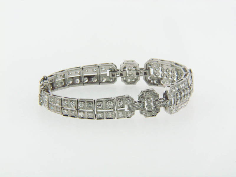 Art Deco, Platinum Diamond and Emerald Bracelet