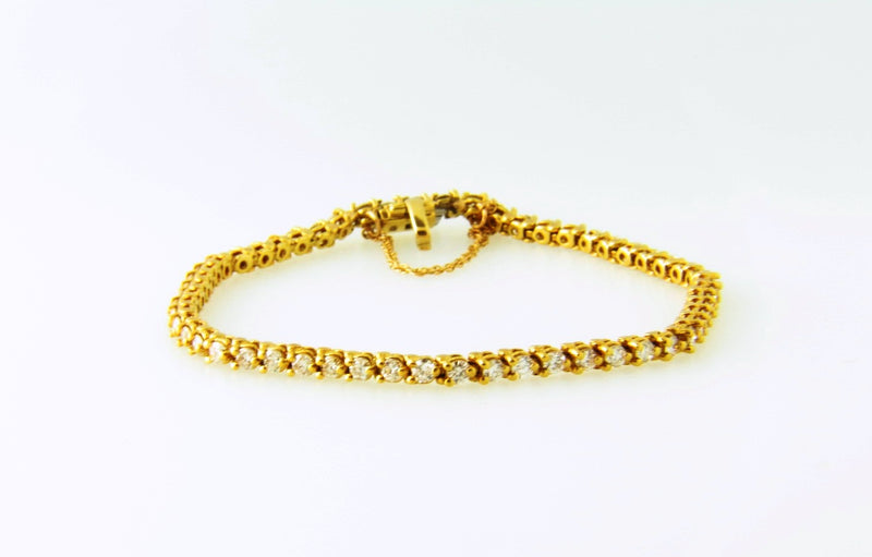 18K Yellow Gold, Diamond Tennis Bracelet | 18 Karat Appraisers | Beverly Hills, CA | Fine Jewelry