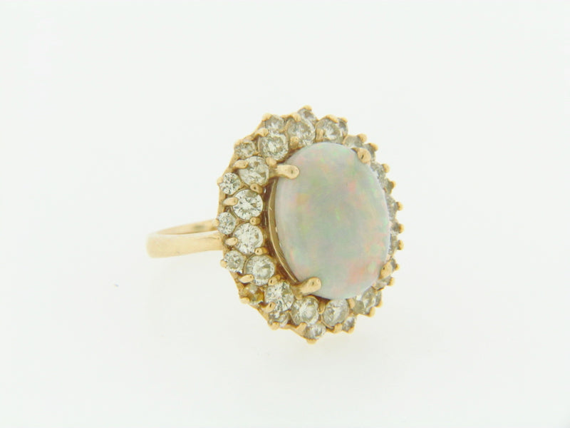 14K YELLOW GOLD OPAL AND DIAMOND RING | 18 Karat Appraisers | Beverly Hills, CA | Fine Jewelry