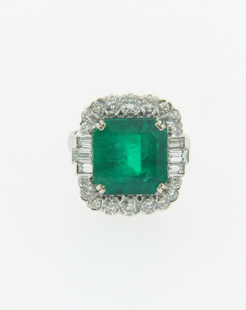 18K WHITE GOLD EMERALD AND DIAMOND RING | 18 Karat Appraisers | Beverly Hills, CA | Fine Jewelry