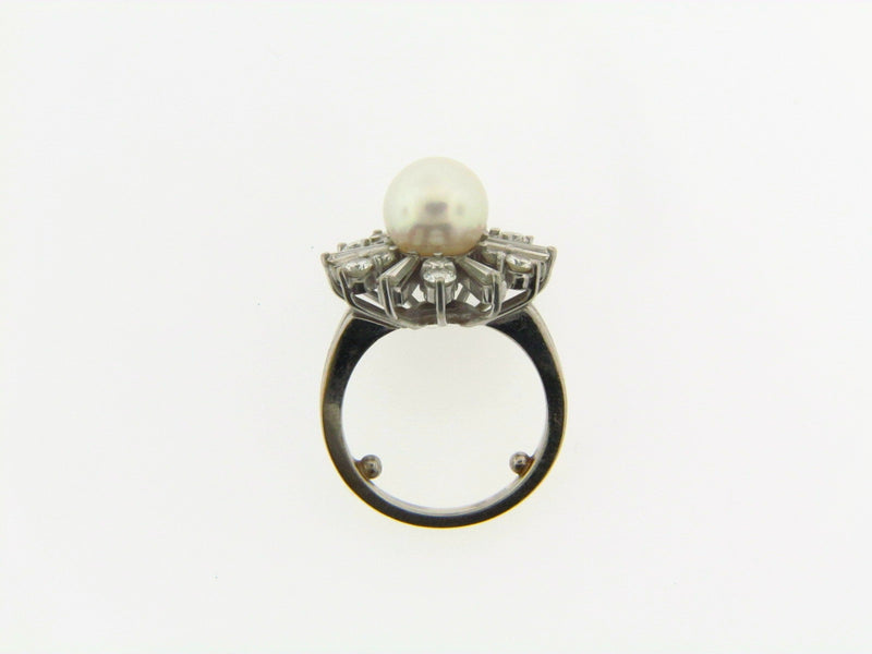 14K White Gold White cultured Pearl and Diamond Ring | 18 Karat Appraisers | Beverly Hills, CA | Fine Jewelry