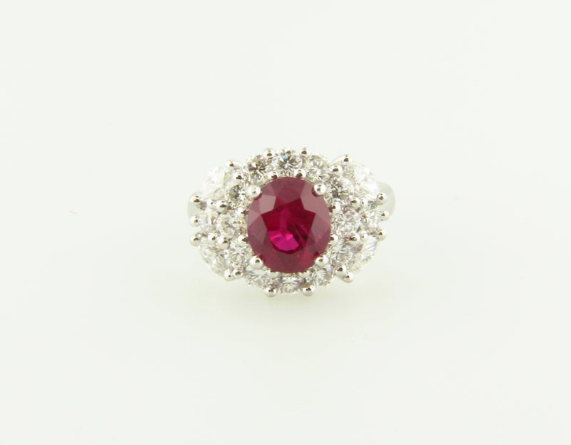 PLATINUM RUBY AND DIAMOND RING | 18 Karat Appraisers | Beverly Hills, CA | Fine Jewelry