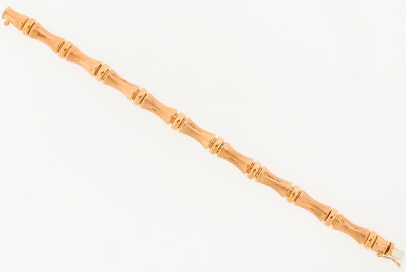 18K ROSE GOLD BAMBOO FORM LINK BRACELET | 18 Karat Appraisers | Beverly Hills, CA | Fine Jewelry