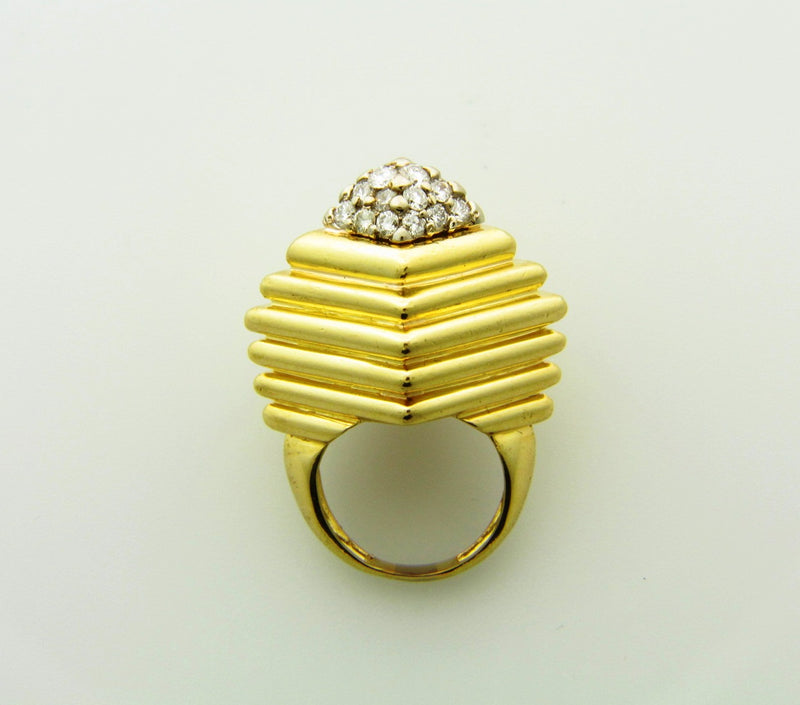 18K Yellow Gold, Diamond Dome Ring | 18 Karat Appraisers | Beverly Hills, CA | Fine Jewelry