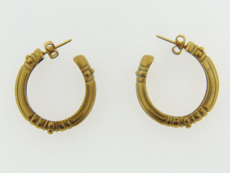 18K YELLOW GOLD HOOP EARRINGS | 18 Karat Appraisers | Beverly Hills, CA | Fine Jewelry