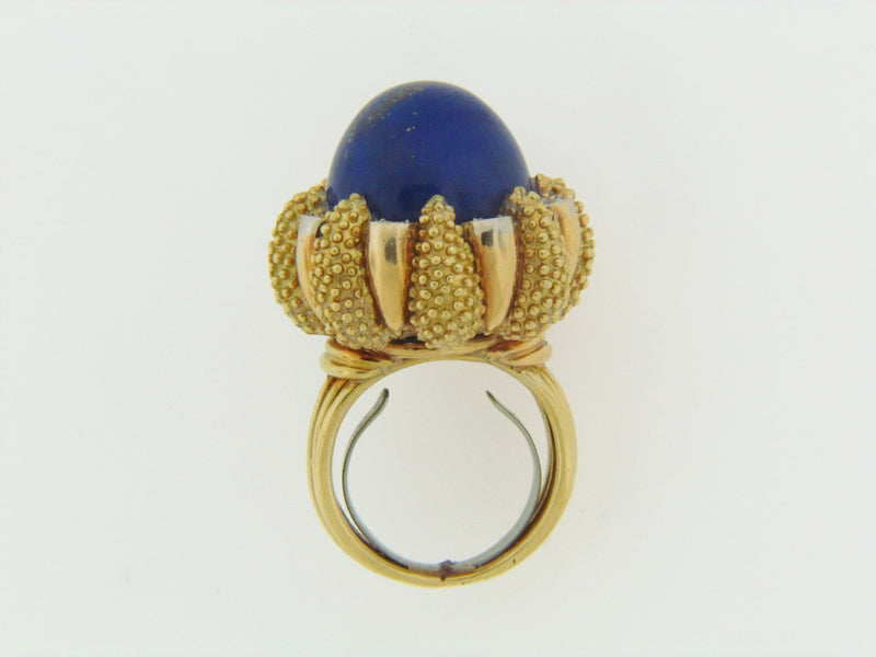 18K-YG  LAPIS LAZULI AND DIAMOND RING